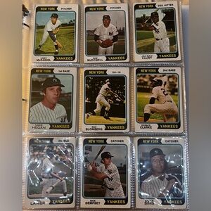 Vintage 1974 New York Yankees Baseball Cards